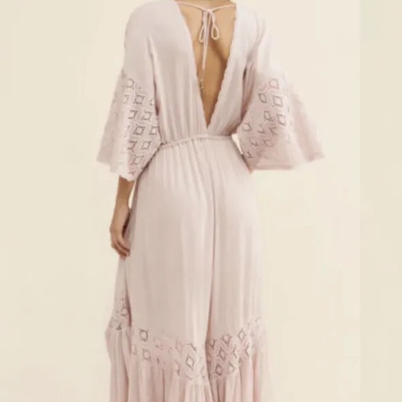 Free people angela button crochet jumpsuit in Rosewood - Picture 4 of 8